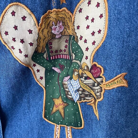 Quacker Factory Denim Angel buttondown vest - Picture 5 of 10